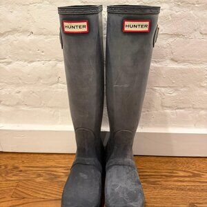 Hunter, Women's Original Tall Rain Boots, Navy Blue, US 8